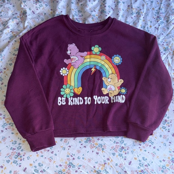 Care Bears Other - Care Bears Burgundy Purple Rainbow 'Be Kind To Your Mind' Sweatshirt